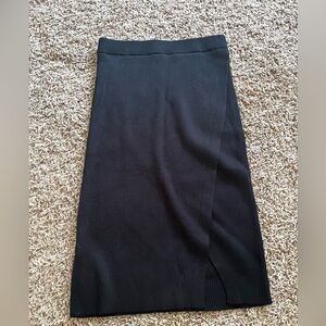 Abercrombie & Fitch Black Midi Pencil Skirt with Slit